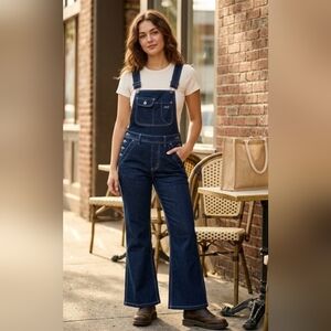 ✨💙 Vintage Silver Jeans Co Trainmaster Denim Overalls Raw Rinsed | size 25 / XS
